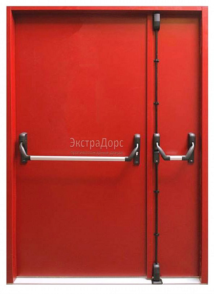Противопожарная дверь EI 60 дымогазонепроницаемая красная с антипаникой в Наро фоминске  купить