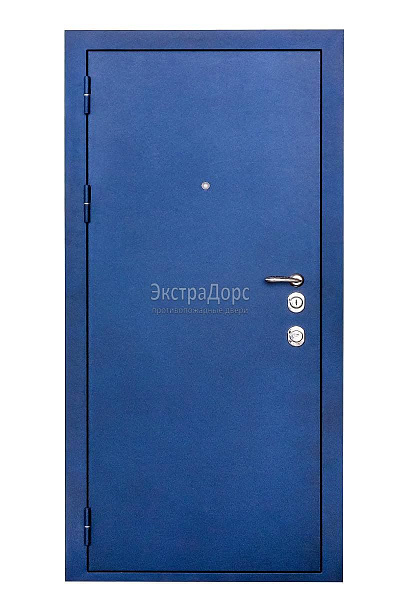 Противопожарная уличная дверь металлическая утепленная EIW 60 синяя глухая однопольная в Наро фоминске  купить