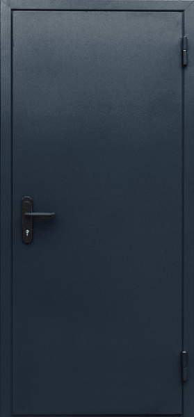 Шумоизоляционная противопожарная дверь темно-синяя глухая